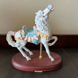 Vtg Lenox Carousel Nautical Horse Hand Painted Porcelain Collectible Figurine
